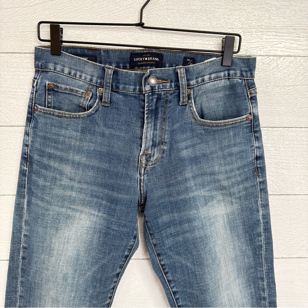 Lucky Brand 221 Straight Leg Jeans Medium Wash Distressed Denim 30x28 Vintage - Picture 3 of 16
